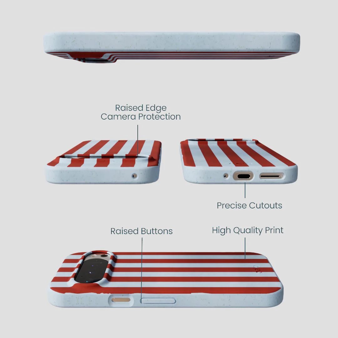 Powder Blue Copper Stripes Google Pixel 9/9 Pro Case - Image 2