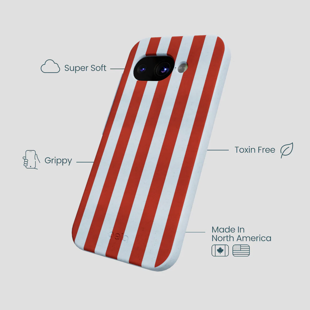 Powder Blue Copper Stripes Google Pixel 9a Case - Image 3