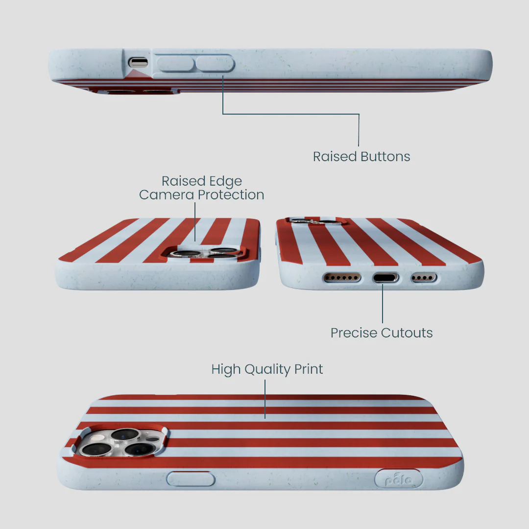 Powder Blue Copper Stripes iPhone 12 Pro Max Case - Image 3