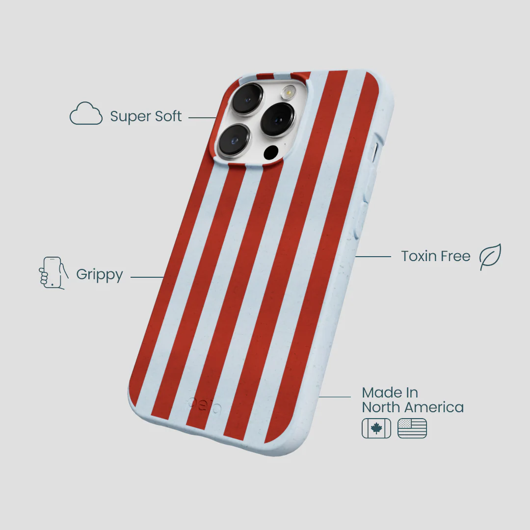 Powder Blue Copper Stripes iPhone 13 Pro Case - Image 4