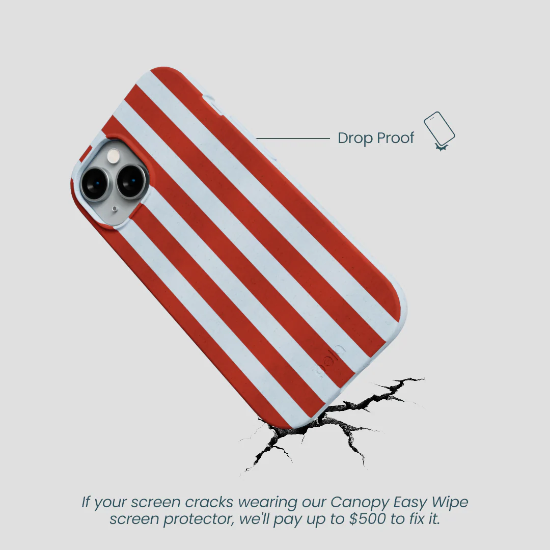 Powder Blue Copper Stripes iPhone 14 Case - Image 5