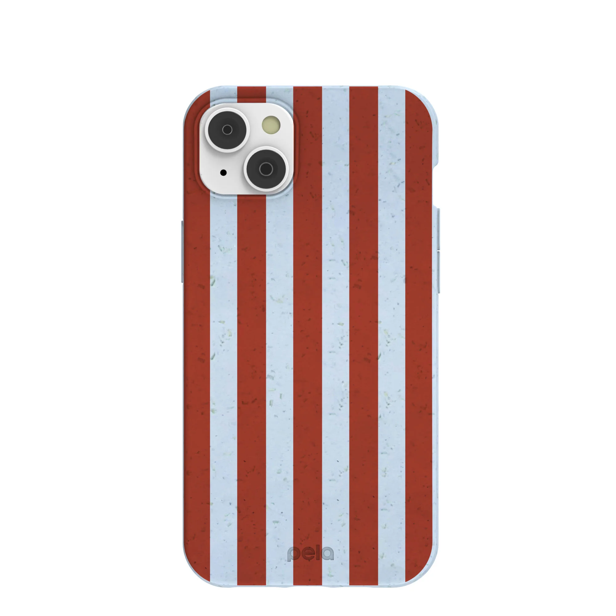 Powder Blue Copper Stripes iPhone 14 Plus Case