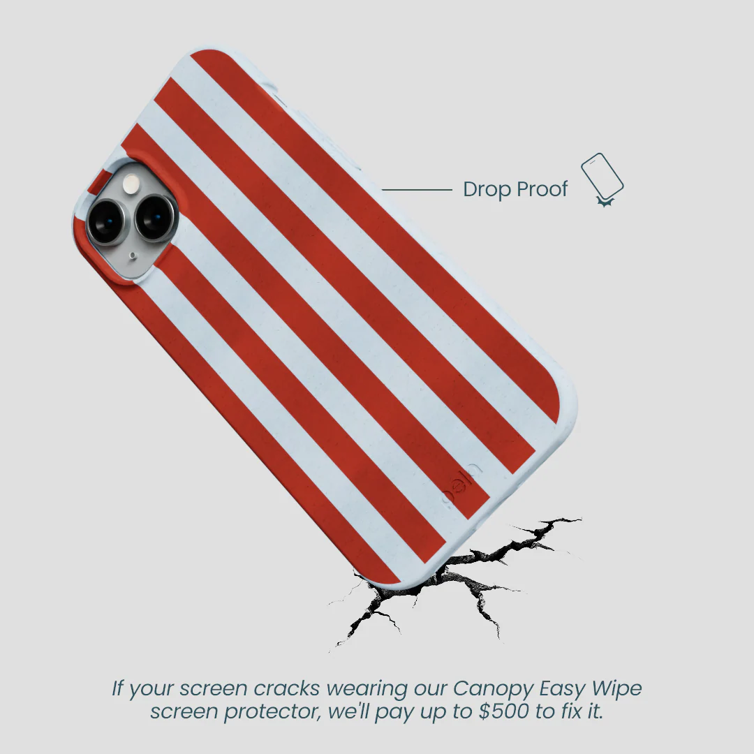Powder Blue Copper Stripes iPhone 14 Plus Case - Image 5