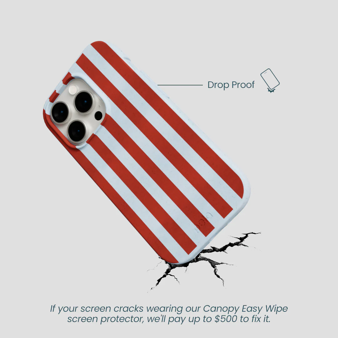 Powder Blue Copper Stripes iPhone 14 Pro Case - Image 5
