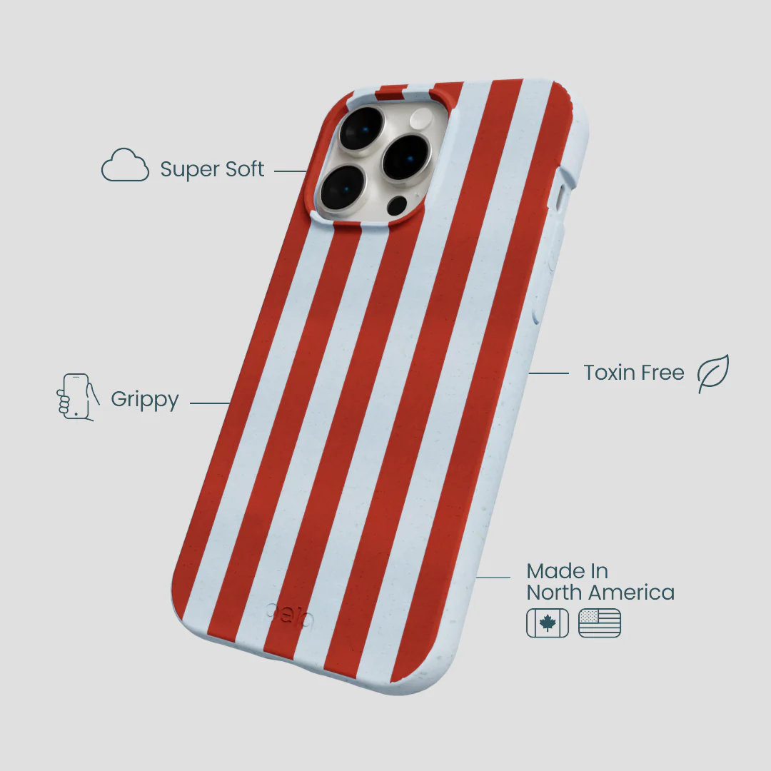 Powder Blue Copper Stripes iPhone 14 Pro Max Case - Image 4