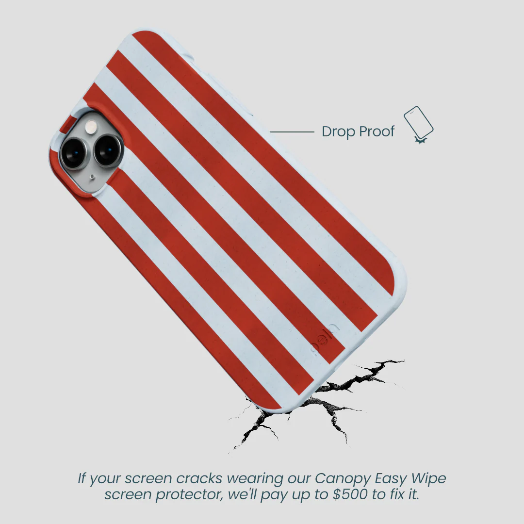 Powder Blue Copper Stripes iPhone 15 Plus Case - Image 5