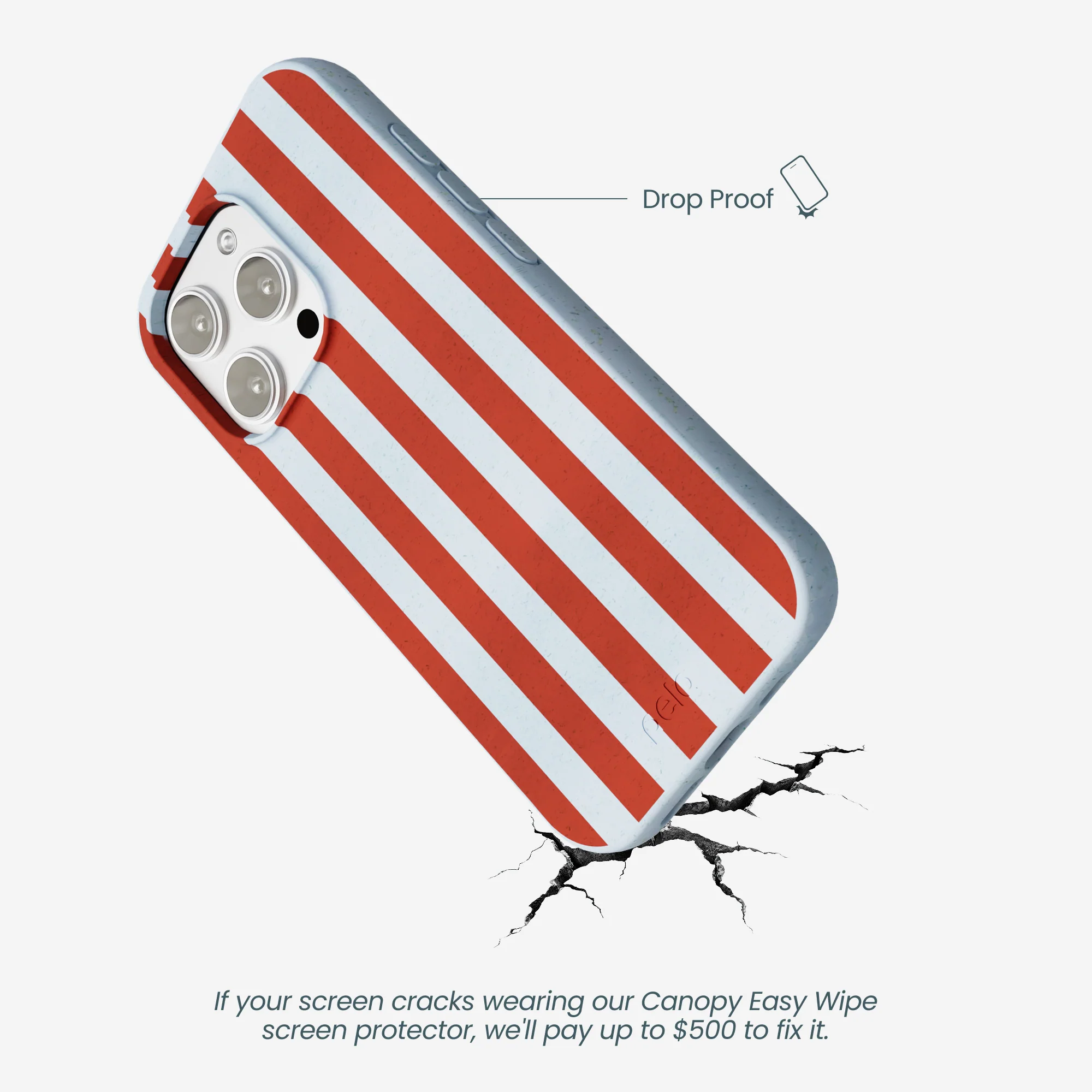 Powder Blue Copper Stripes iPhone 16 Pro Max Case - Image 5