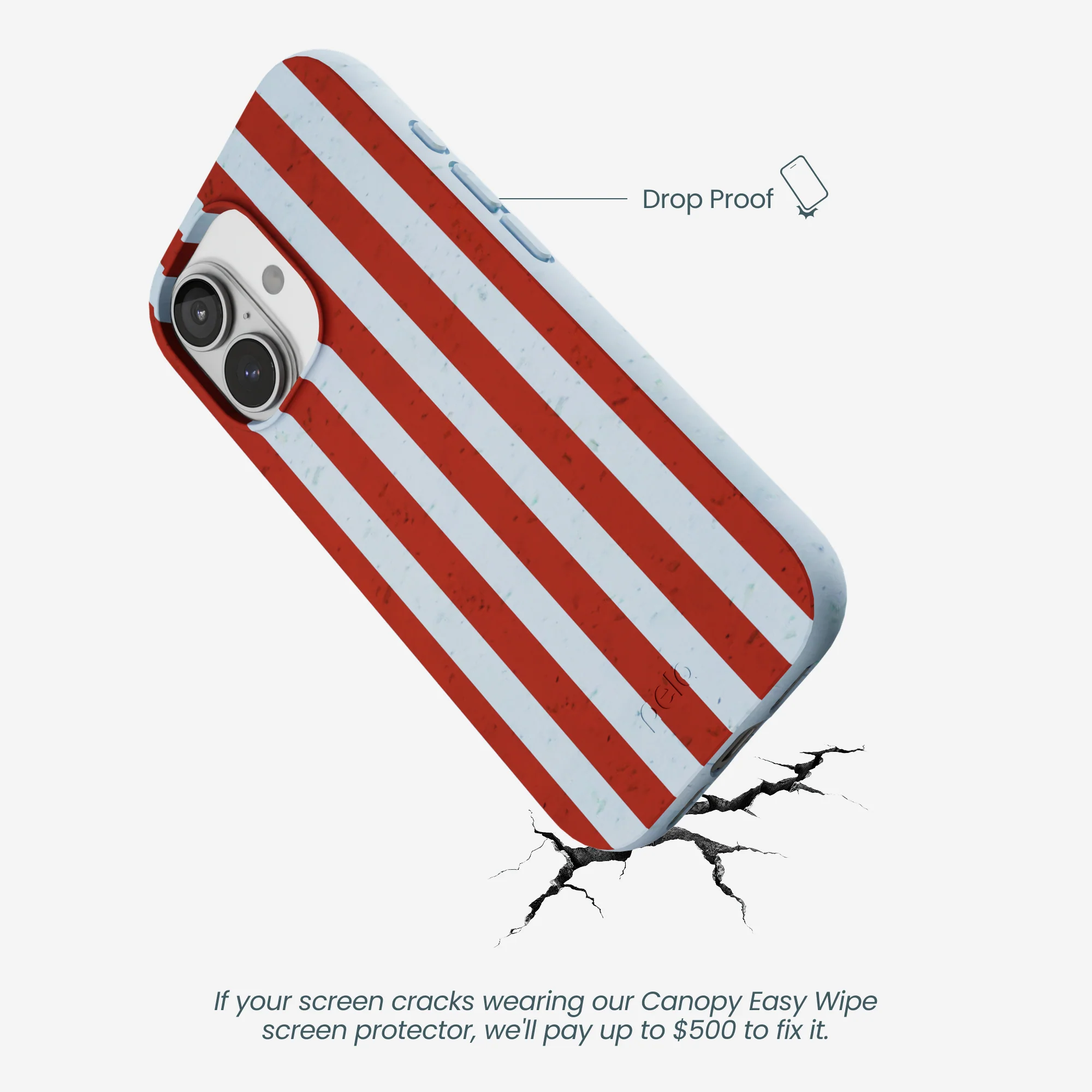 Powder Blue Copper Stripes iPhone 17 Case - Image 5