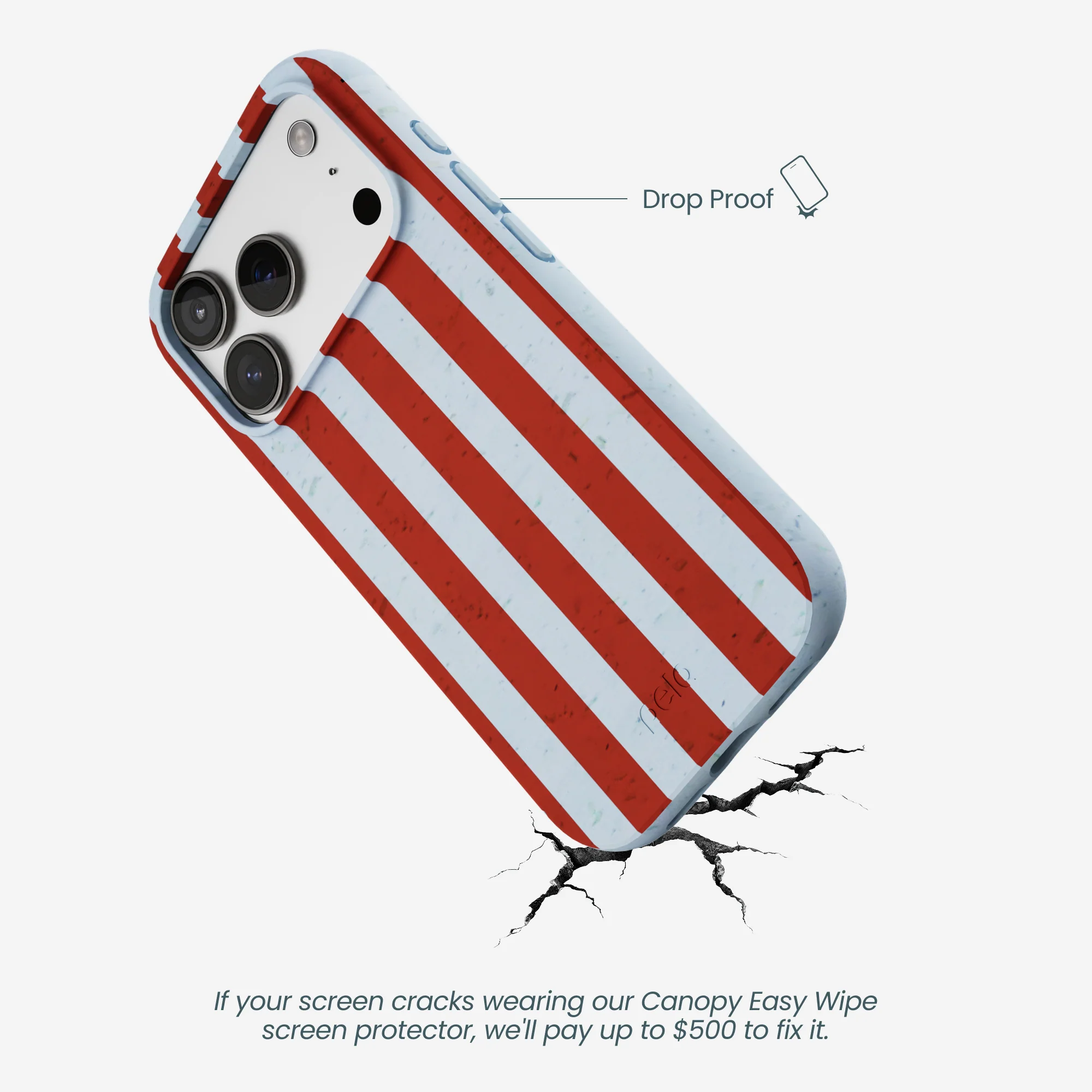 Powder Blue Copper Stripes iPhone 17 Pro Case - Image 5