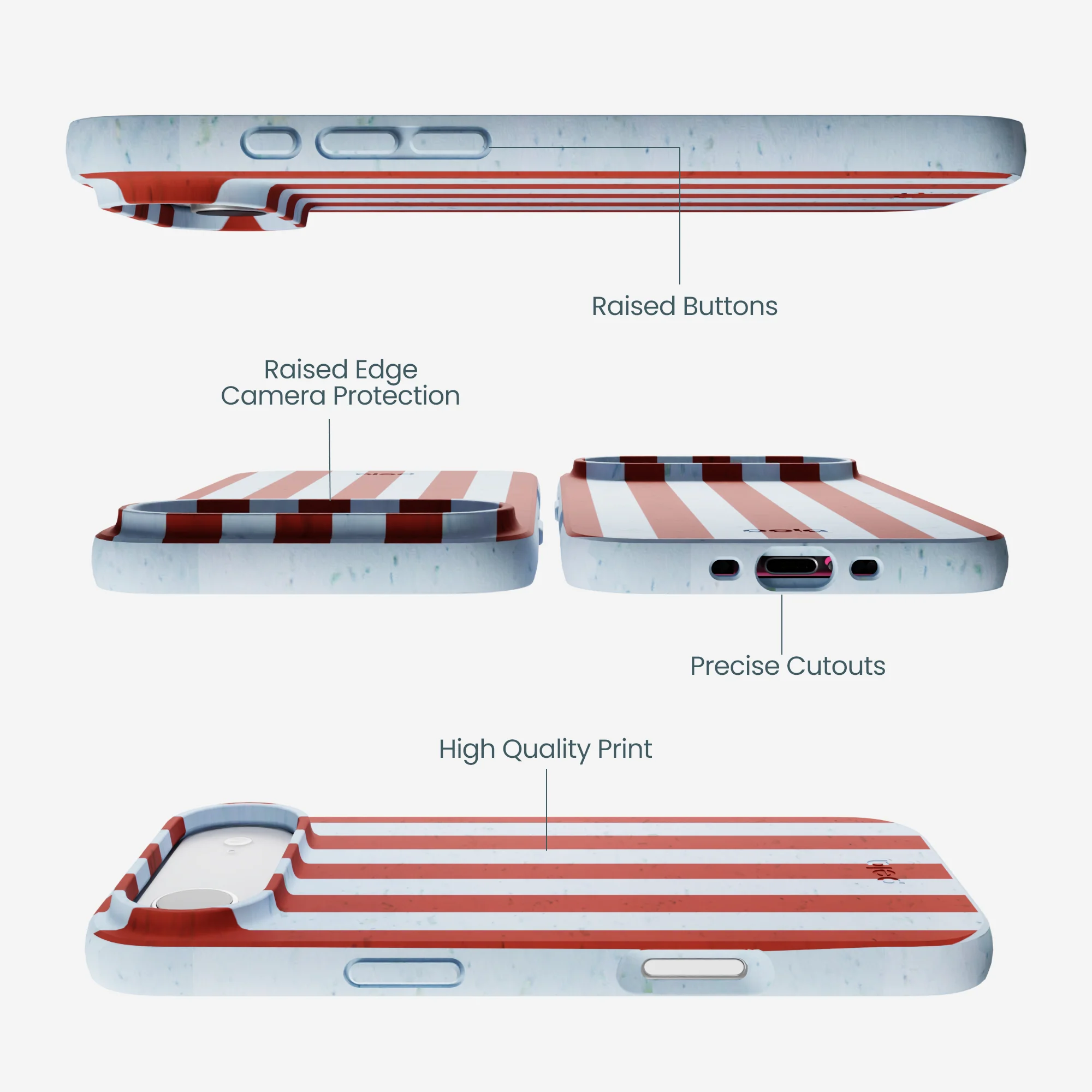 Powder Blue Copper Stripes iPhone Air Case - Image 3
