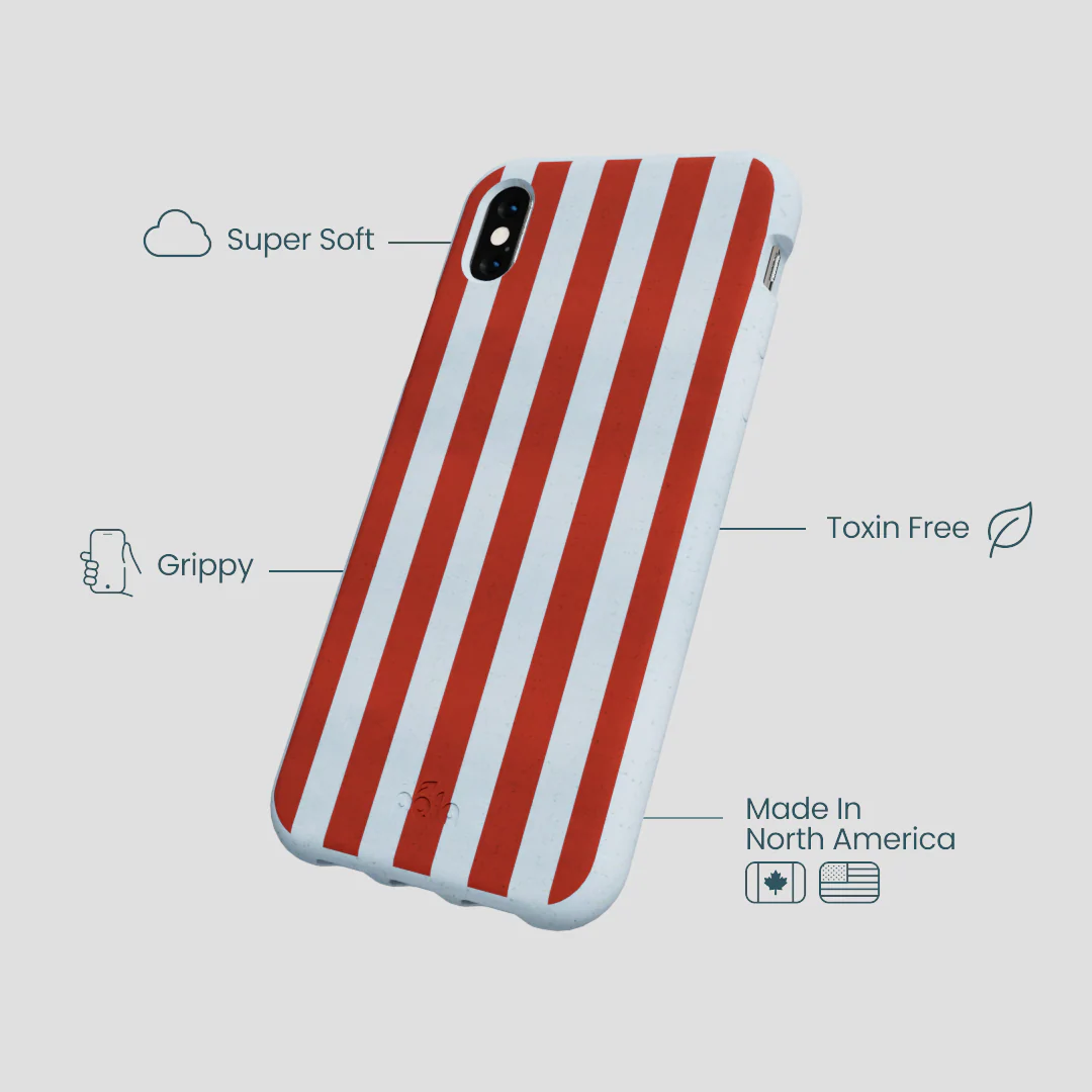 Powder Blue Copper Stripes iPhone XR Case - Image 4