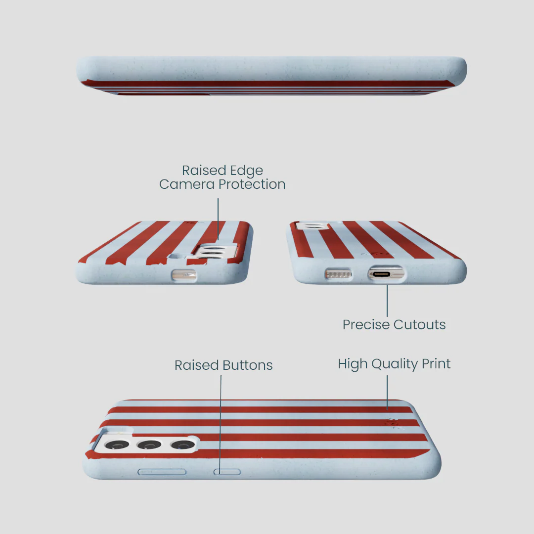 Powder Blue Copper Stripes Samsung Galaxy S22 Case - Image 2
