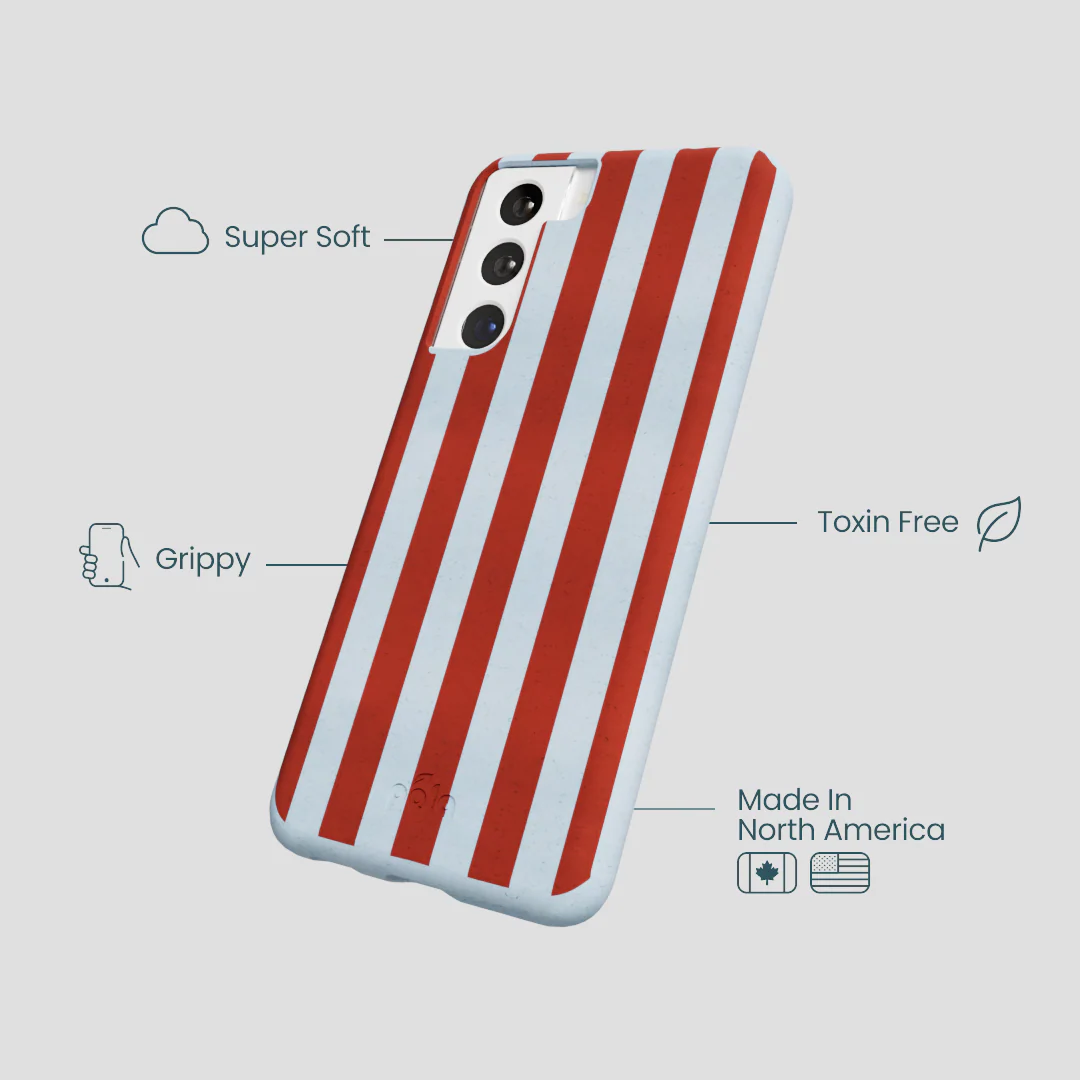 Powder Blue Copper Stripes Samsung Galaxy S22 Case - Image 3