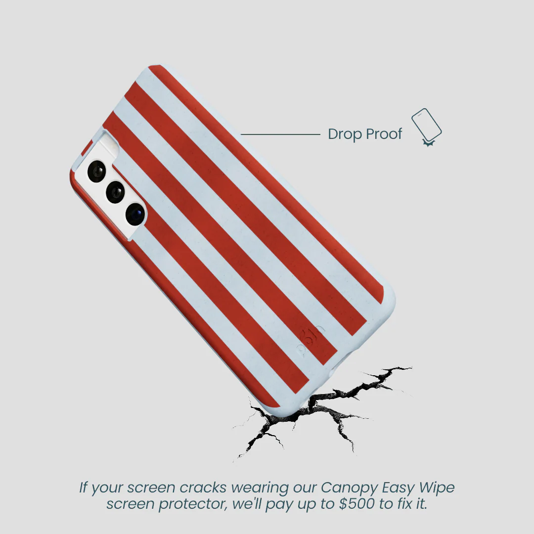 Powder Blue Copper Stripes Samsung Galaxy S22 Case - Image 4