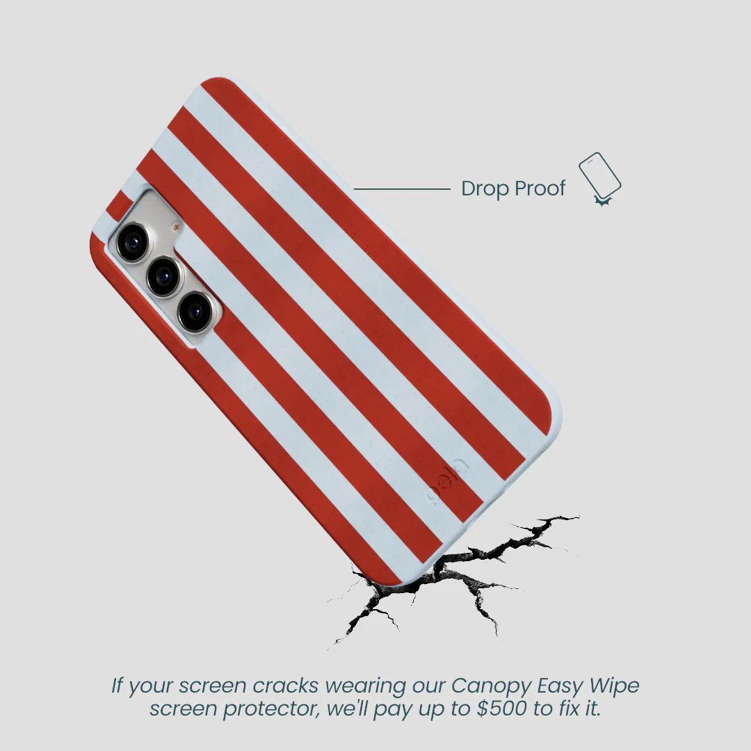 Powder Blue Copper Stripes Samsung Galaxy S25 Case - Image 4