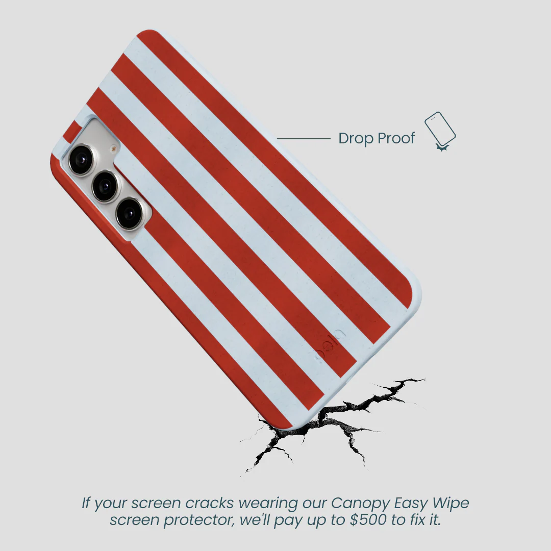 Powder Blue Copper Stripes Samsung Galaxy S25+(Plus) Case - Image 4