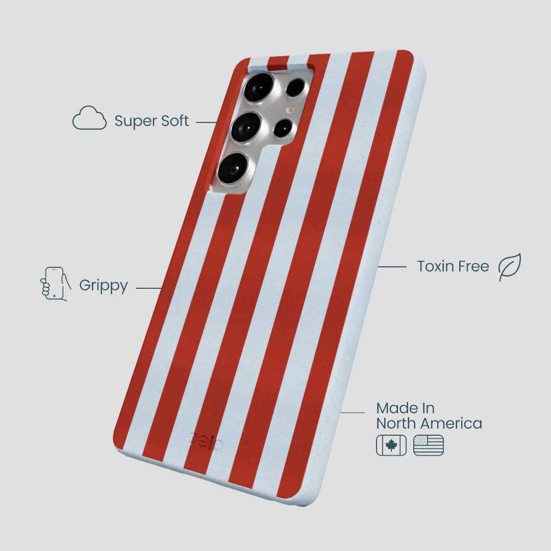 Powder Blue Copper Stripes Samsung Galaxy S25 Ultra Case - Image 3