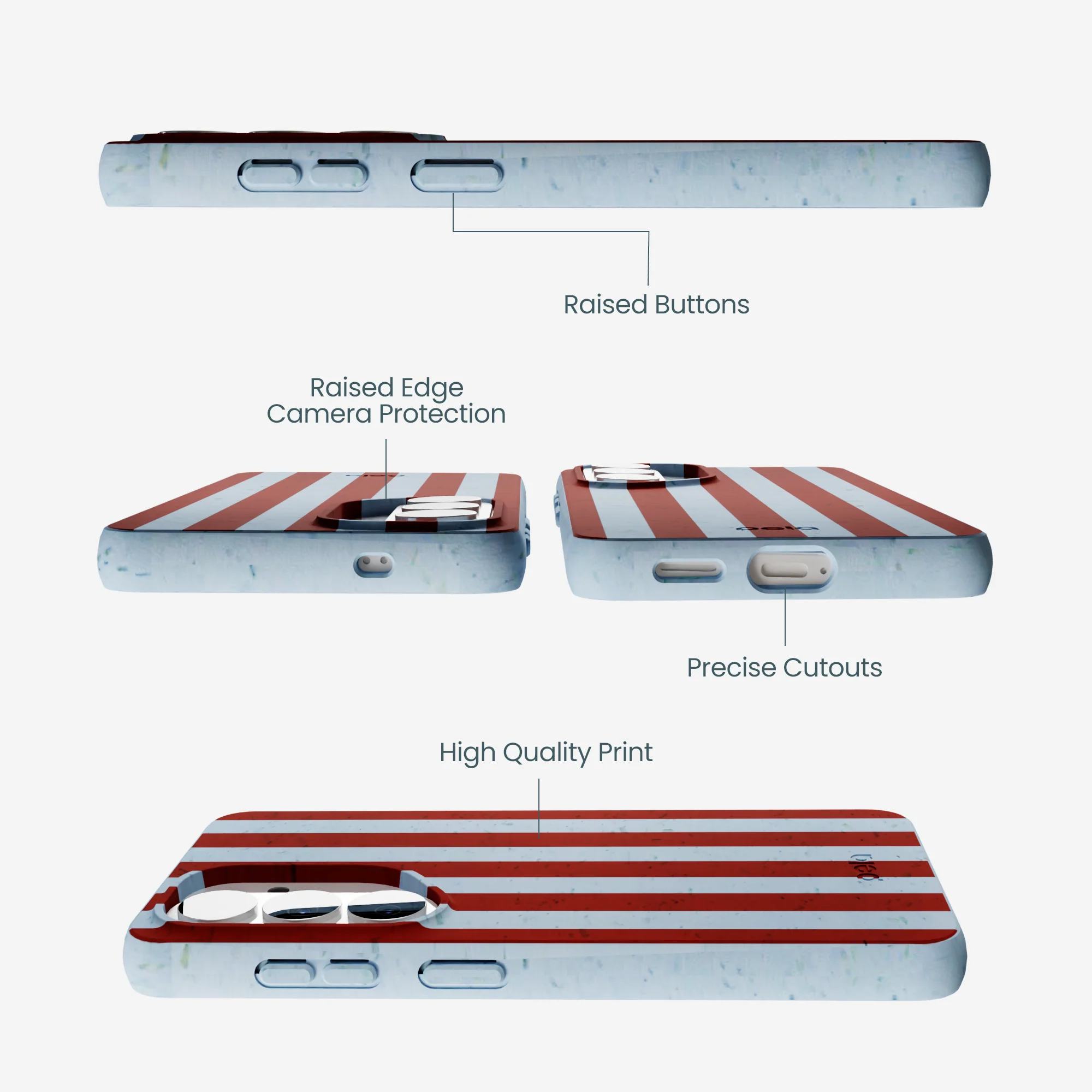 Powder Blue Copper Stripes Samsung Galaxy S26 Case - Image 2