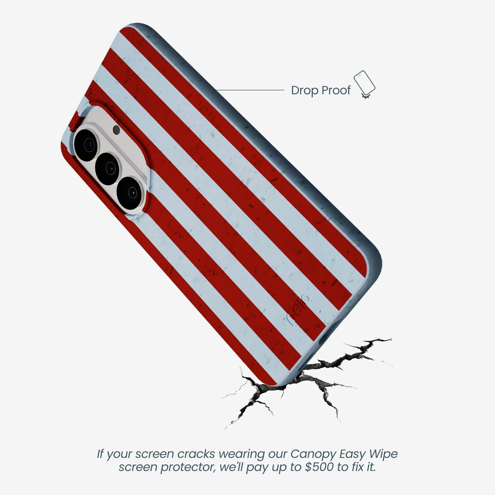Powder Blue Copper Stripes Samsung Galaxy S26 Case - Image 4
