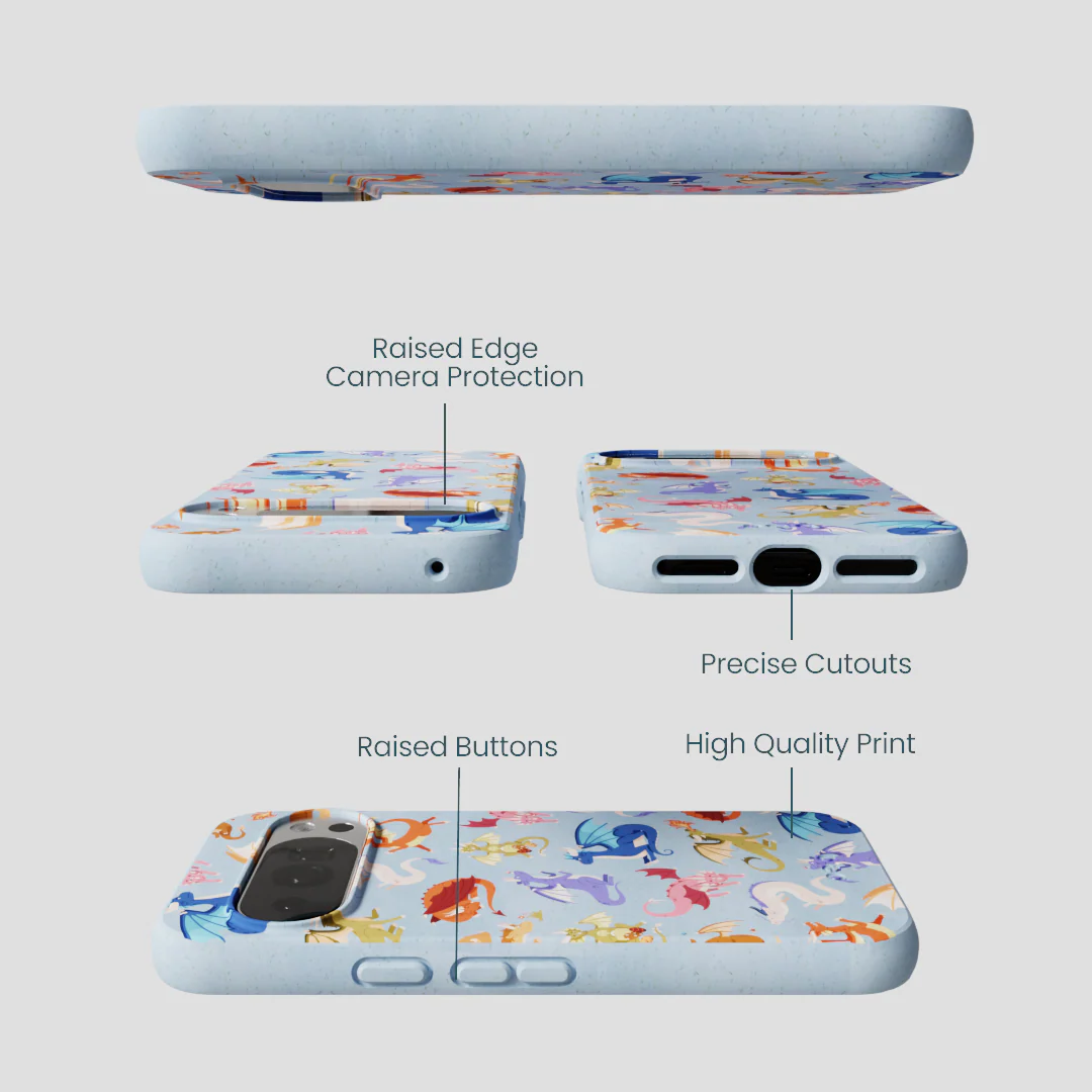 Powder Blue Dragon Cuties Google Pixel 10/10 Pro Case - Image 3