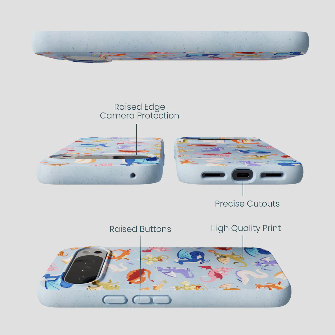 Powder Blue Dragon Cuties Google Pixel 10 Pro XL Case - Image 3
