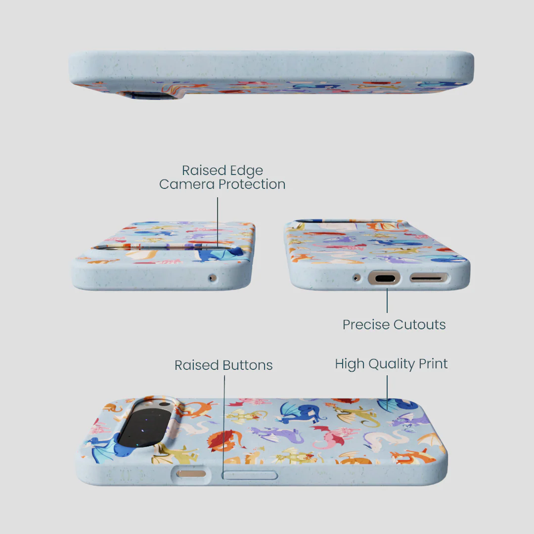 Powder Blue Dragon Cuties Google Pixel 9/9 Pro Case - Image 2