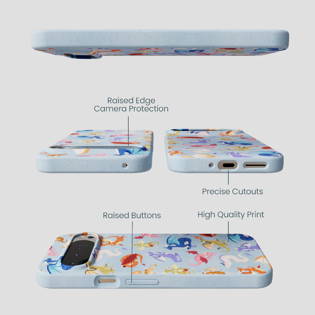 Powder Blue Dragon Cuties Google Pixel 9 Pro XL Case - Image 3