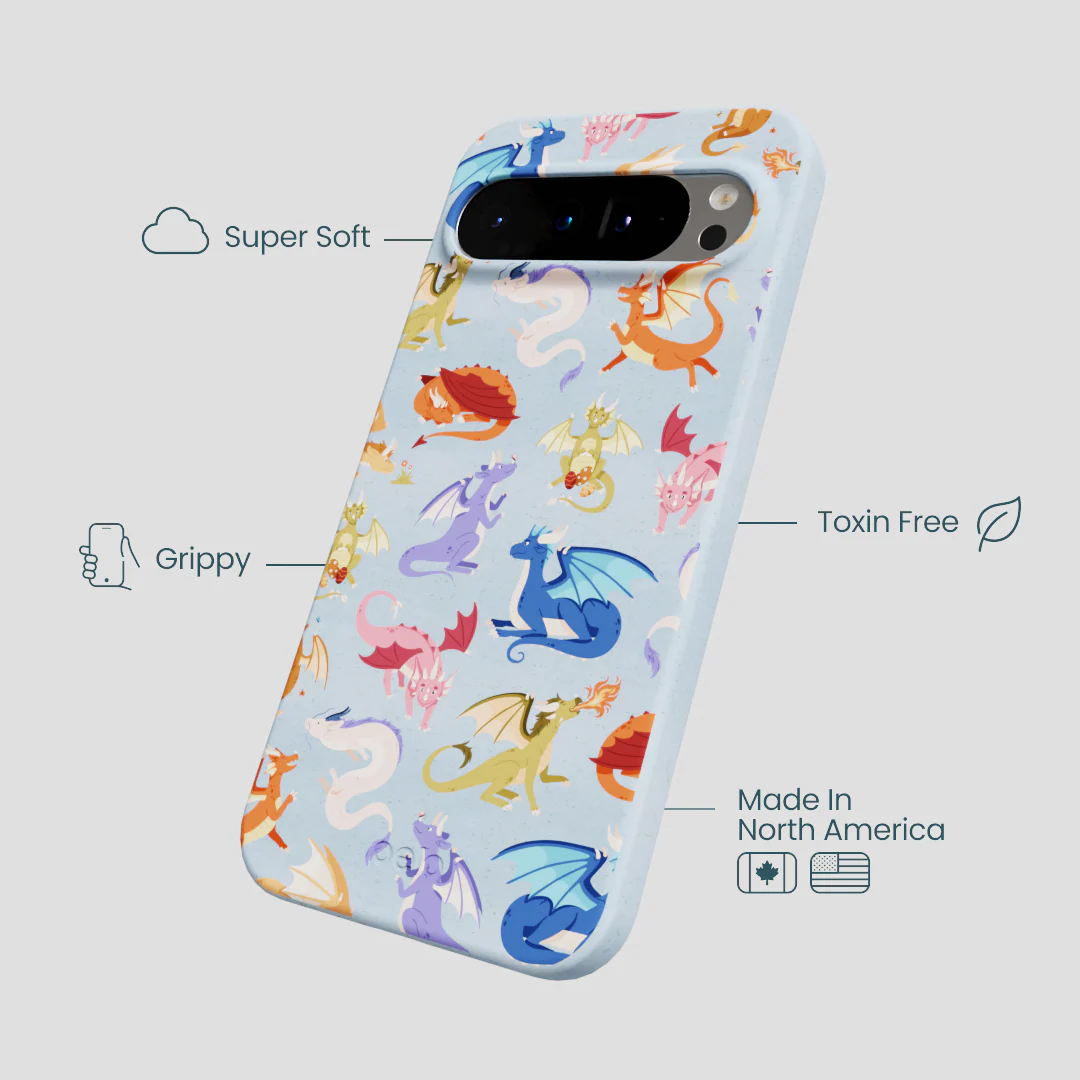Powder Blue Dragon Cuties Google Pixel 9 Pro XL Case - Image 4