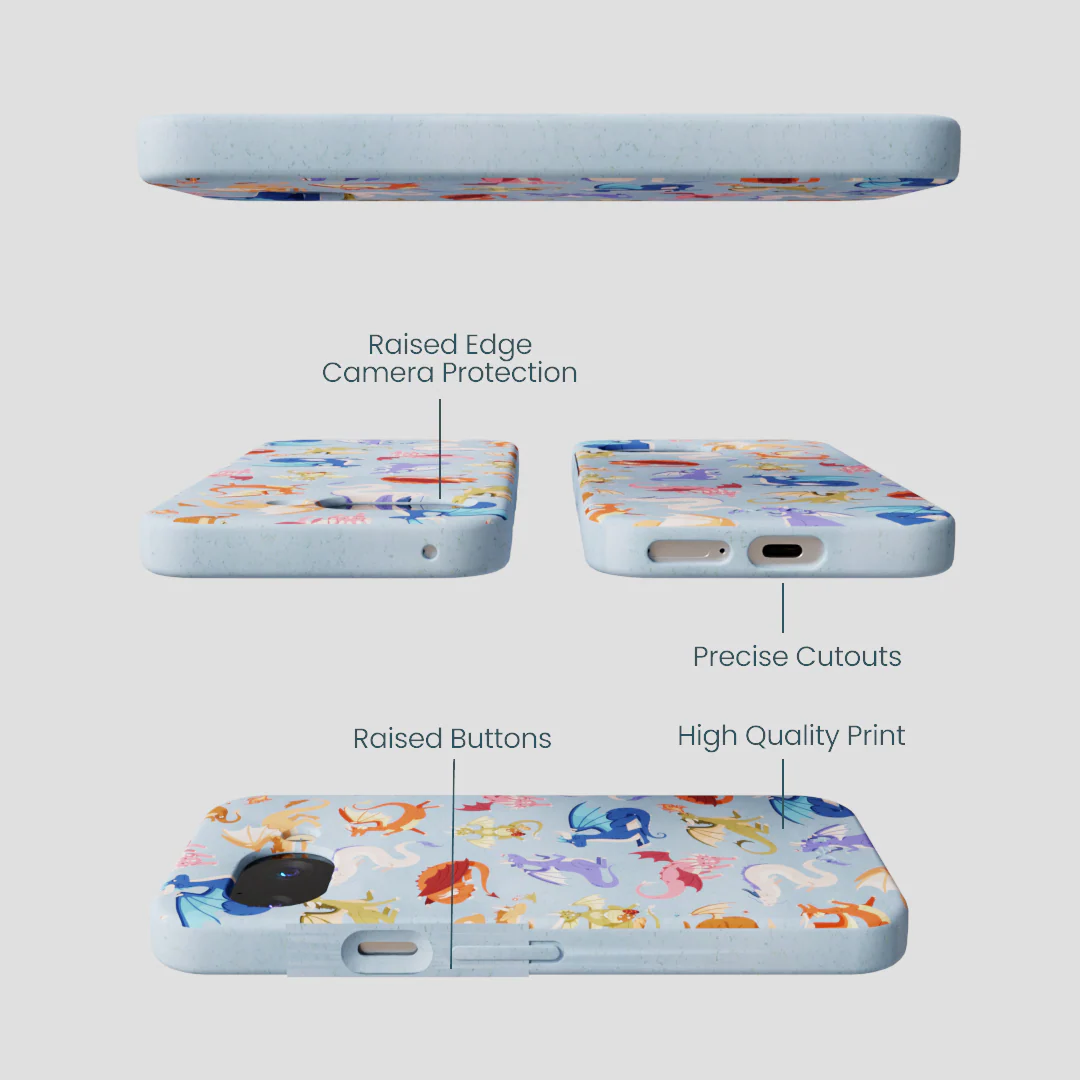 Powder Blue Dragon Cuties Google Pixel 9a Case - Image 3