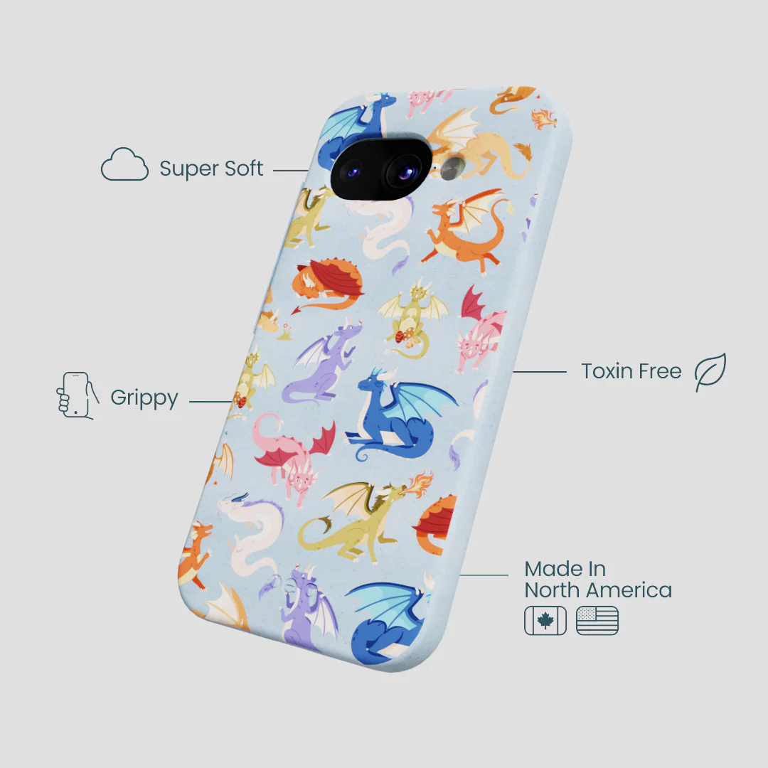 Powder Blue Dragon Cuties Google Pixel 9a Case - Image 4