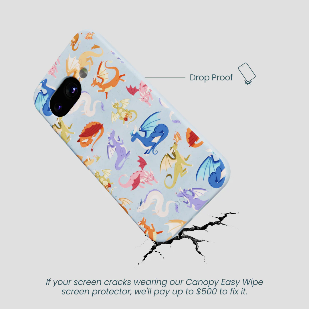 Powder Blue Dragon Cuties Google Pixel 9a Case - Image 5