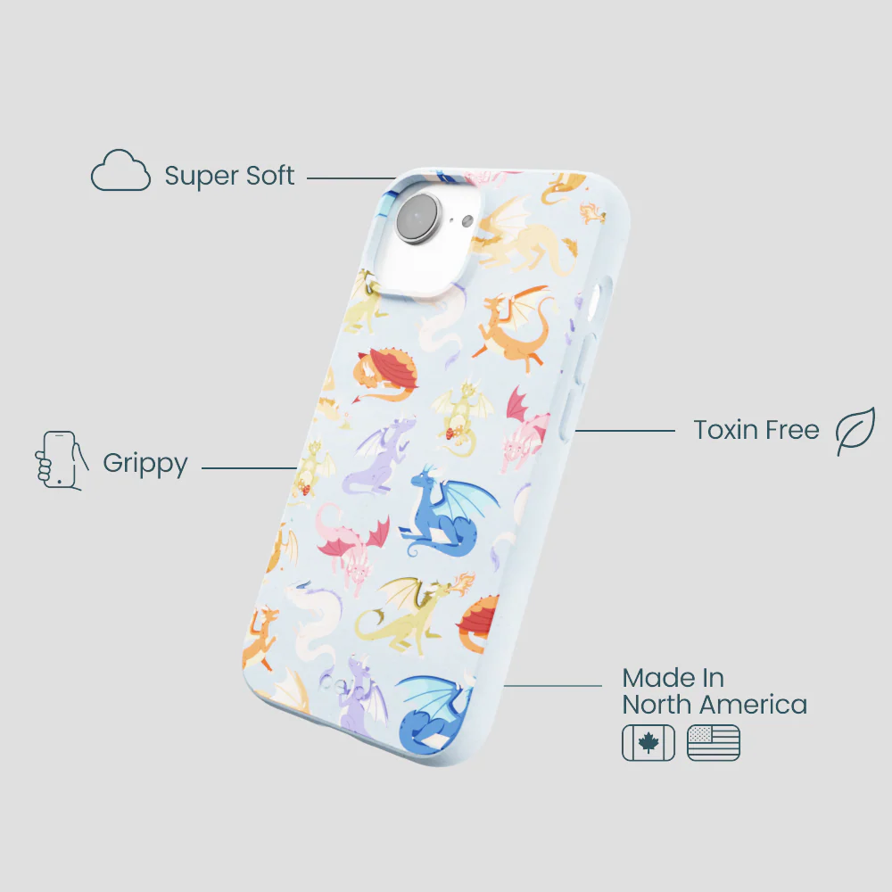 Powder Blue Dragon Cuties iPhone 16e/17e Case - Image 4