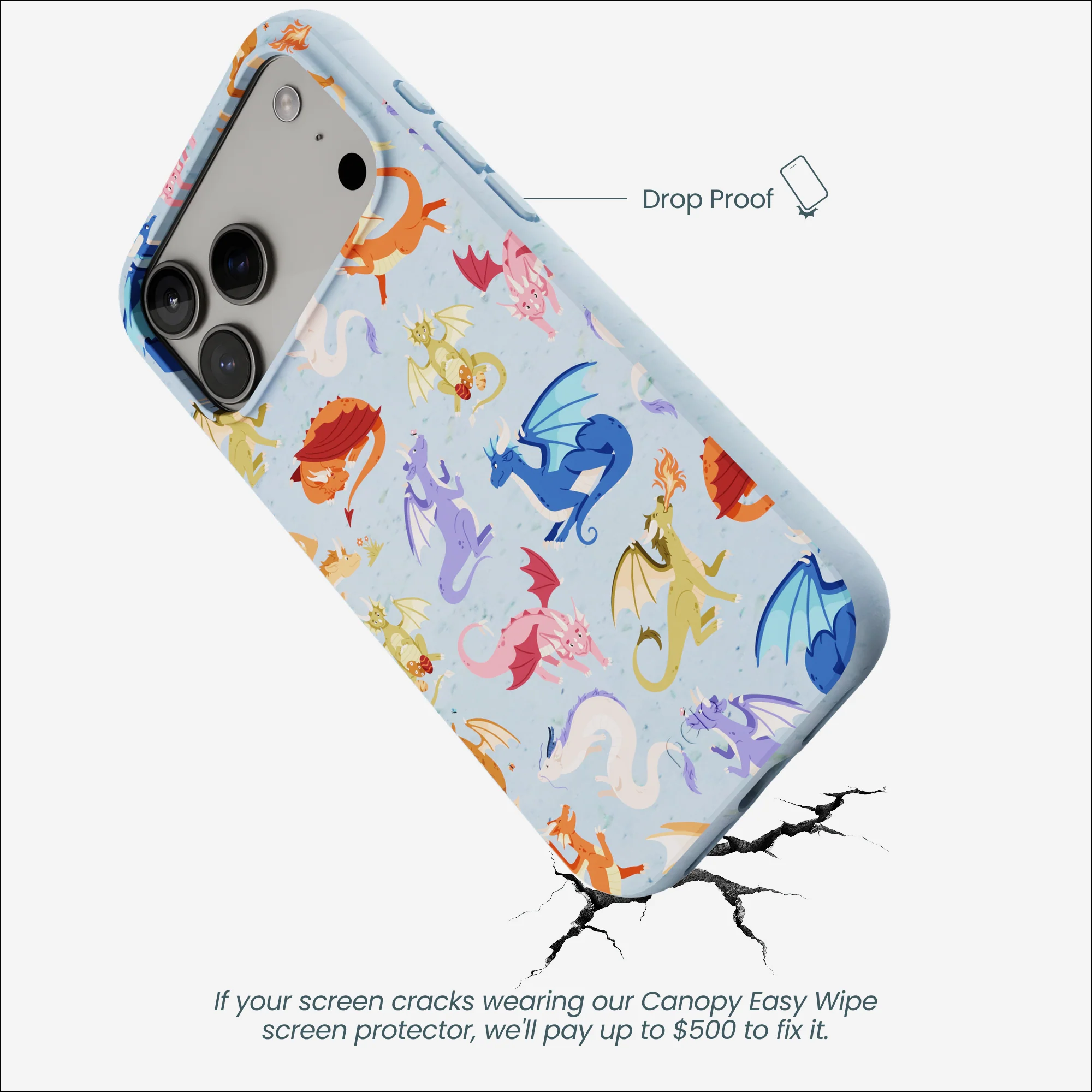 Powder Blue Dragon Cuties iPhone 17 Pro Max Case - Image 5