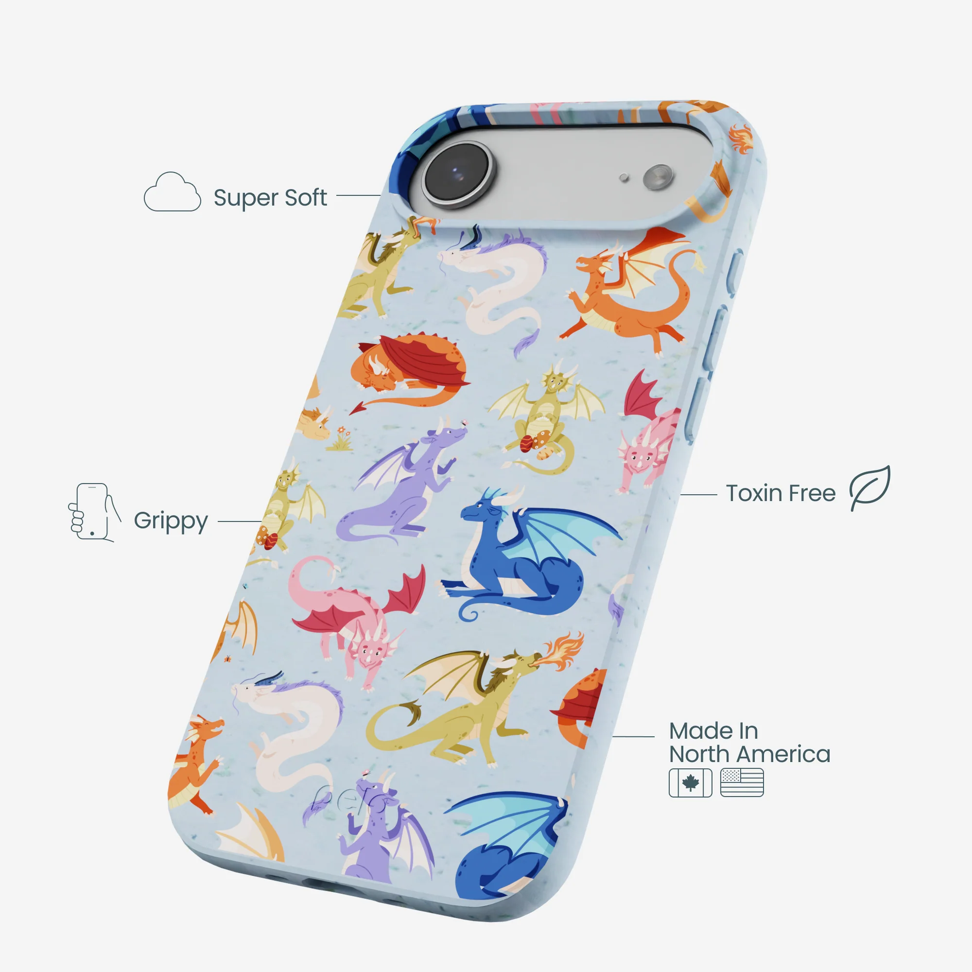 Powder Blue Dragon Cuties iPhone Air Case - Image 4