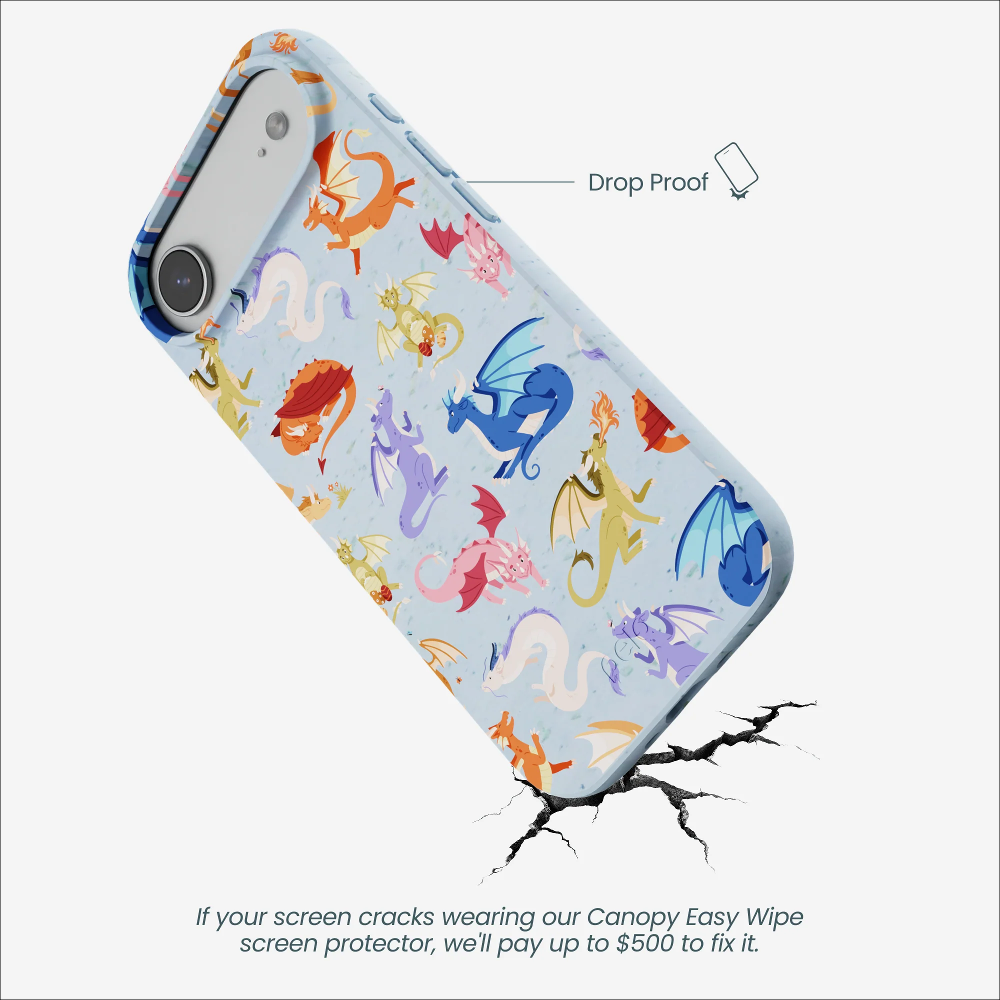 Powder Blue Dragon Cuties iPhone Air Case - Image 5