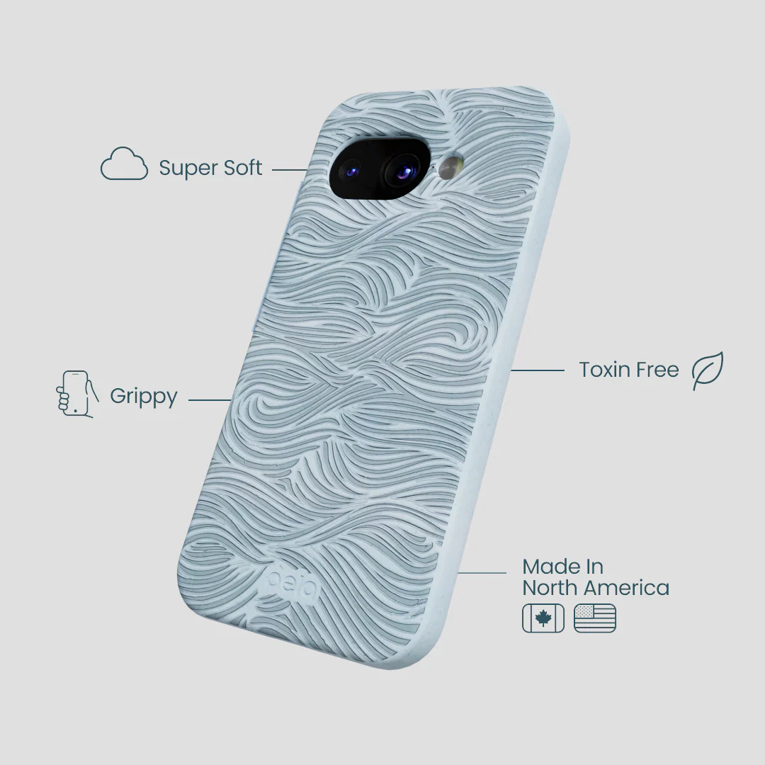 Powder Blue Ebb and Flow Google Pixel 9a Case - Image 3