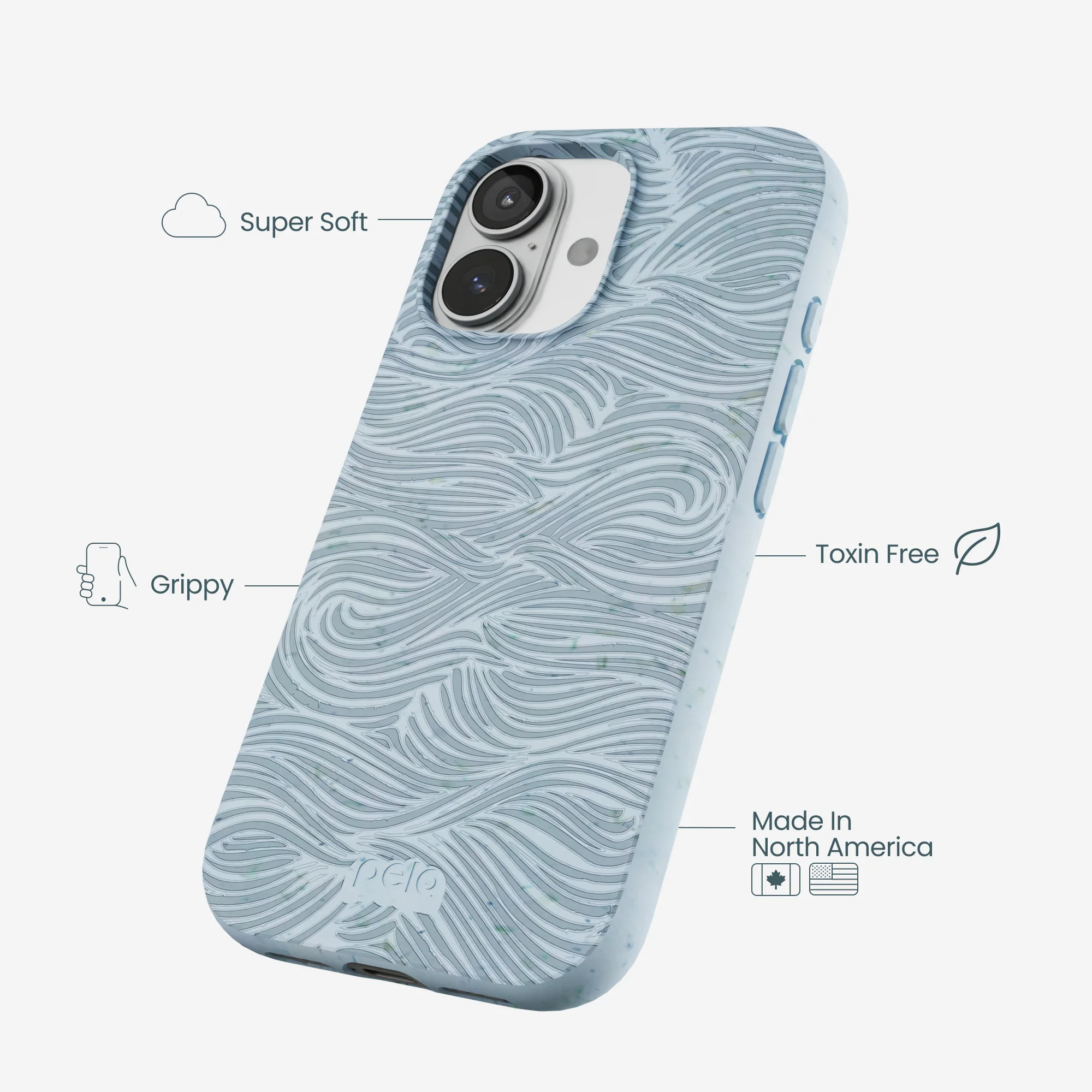 Powder Blue Ebb and Flow iPhone 17 Case - Image 4