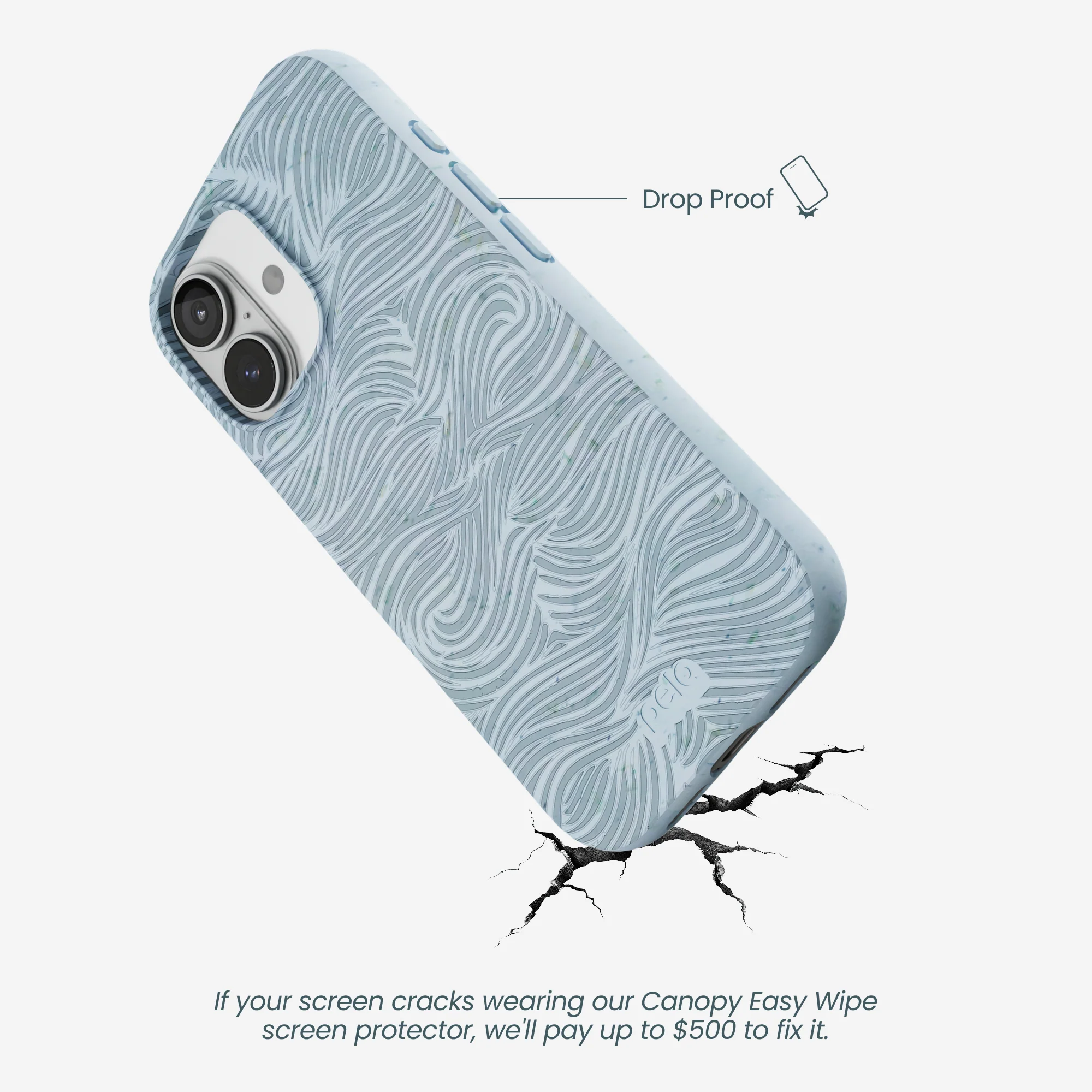Powder Blue Ebb and Flow iPhone 17 Case - Image 5