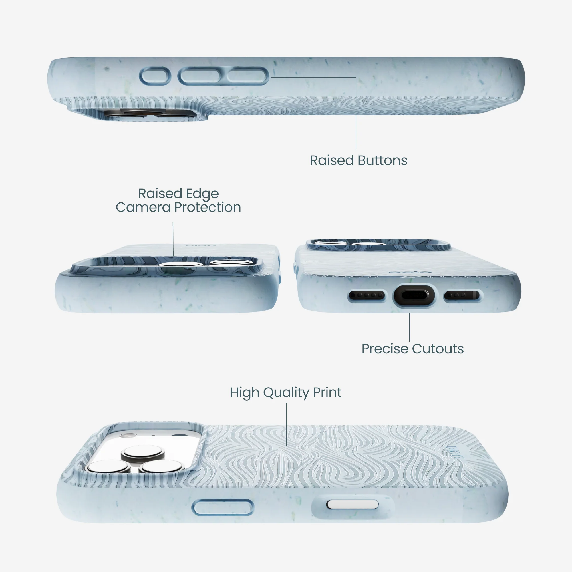 Powder Blue Ebb and Flow iPhone 17 Pro Case - Image 3