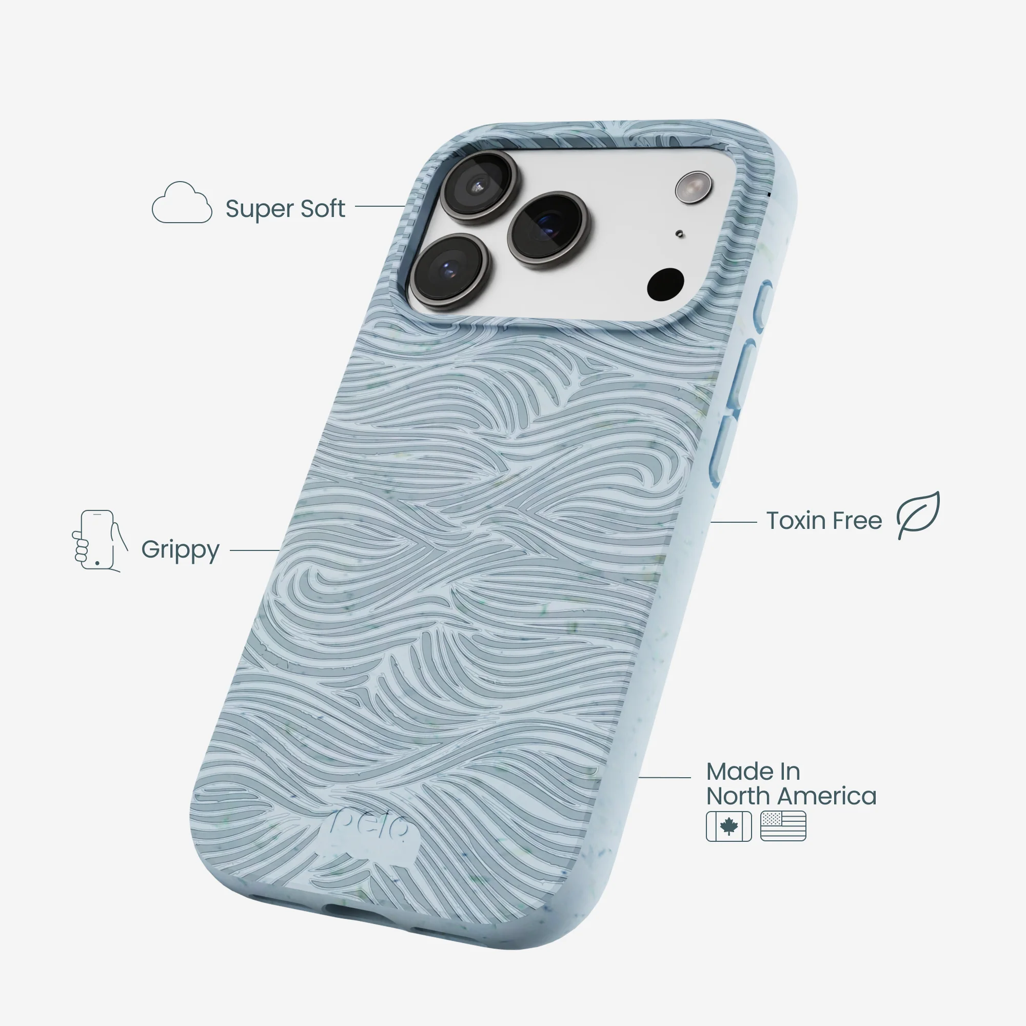 Powder Blue Ebb and Flow iPhone 17 Pro Case - Image 4