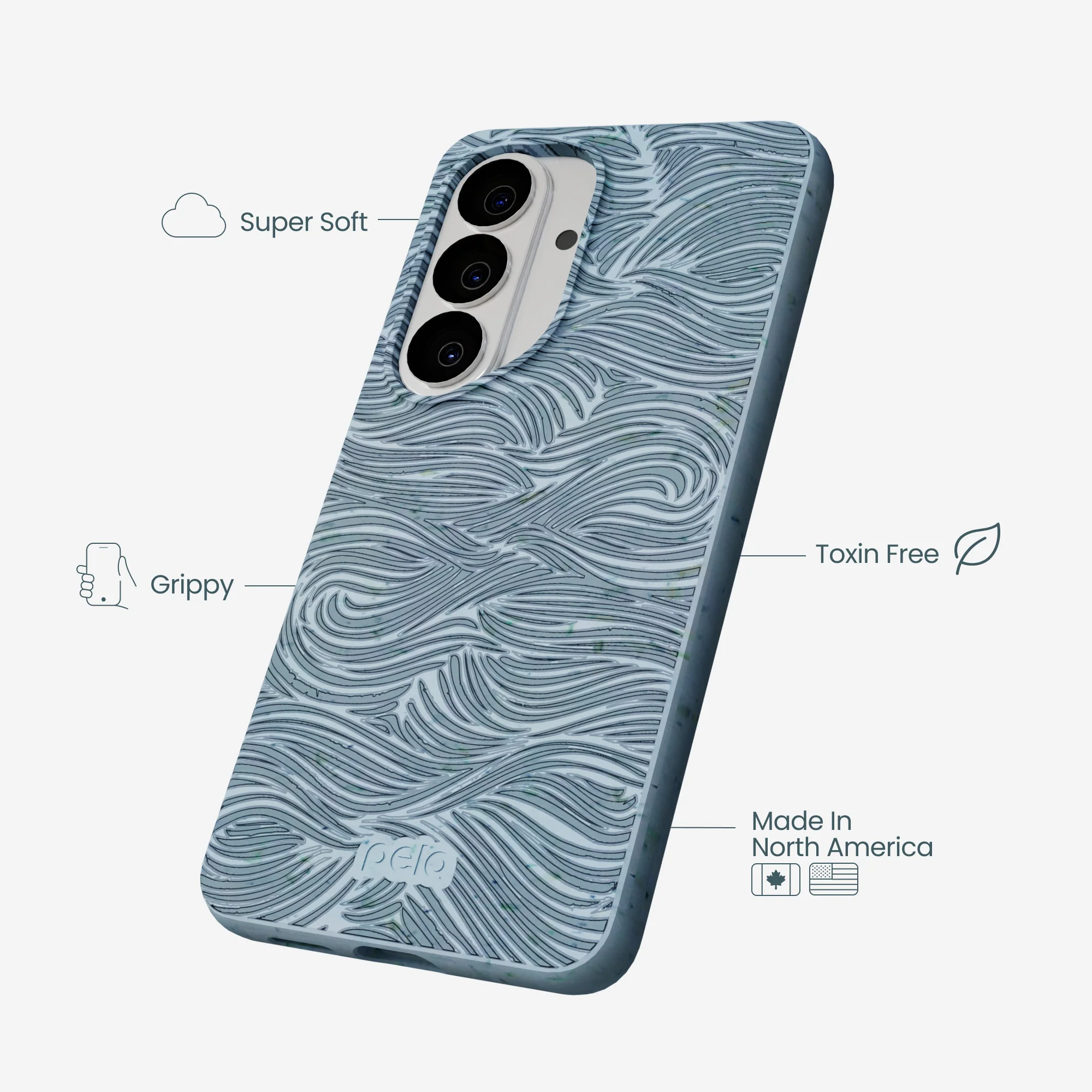 Powder Blue Ebb and Flow Samsung Galaxy S26 Case - Image 3