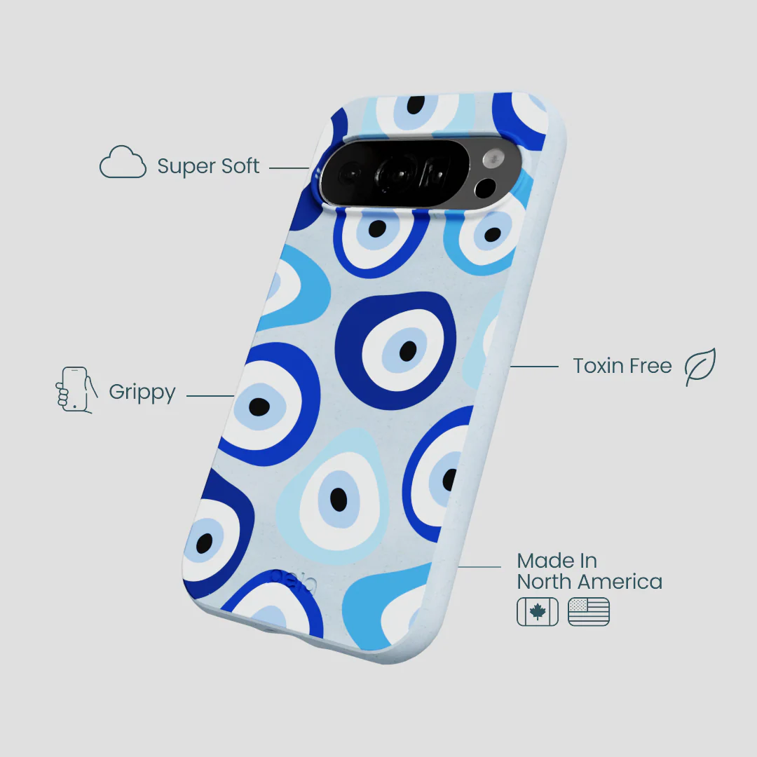 Powder Blue Evil Eye Google Pixel 10/10 Pro Case - Image 4