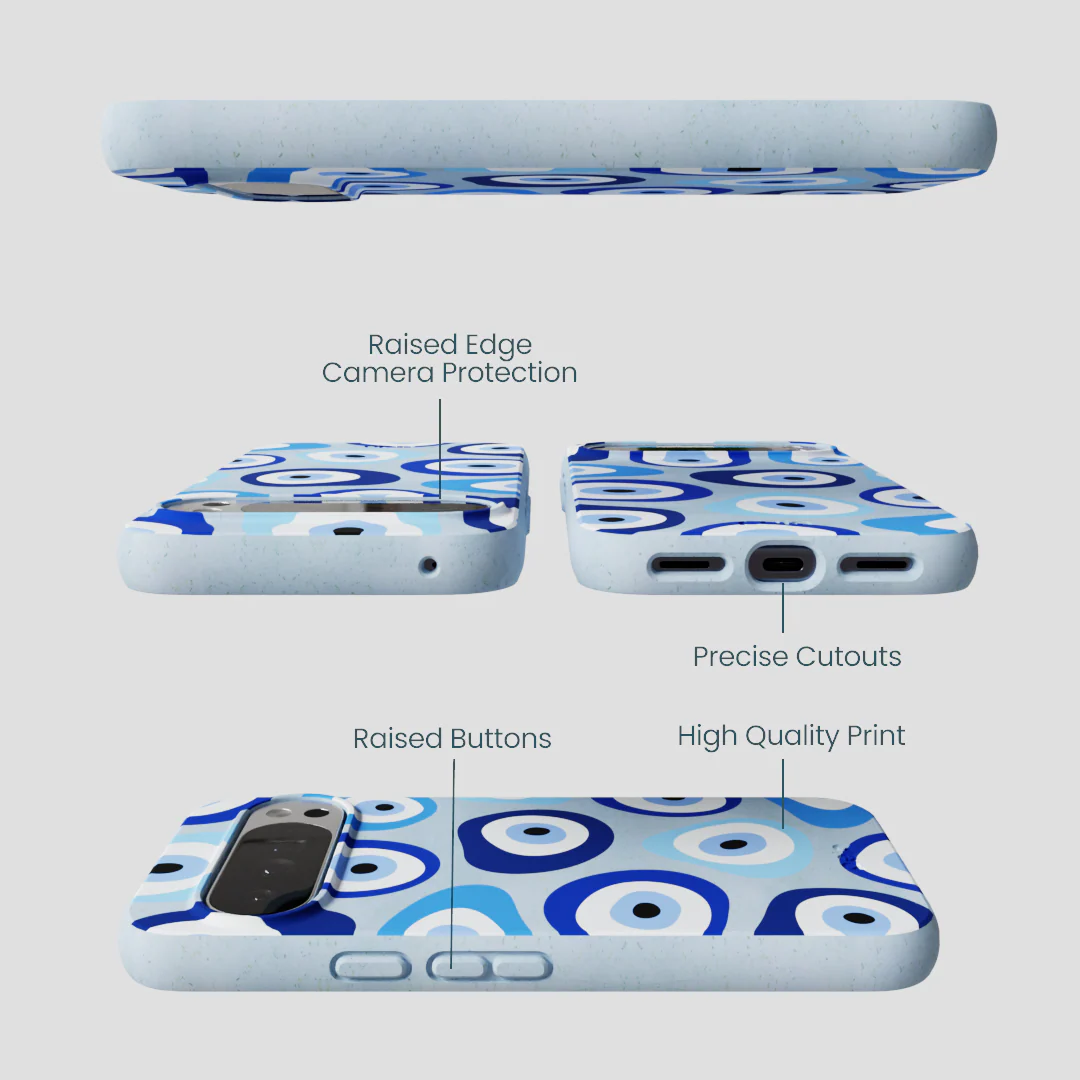 Powder Blue Evil Eye Google Pixel 10 Pro XL Case - Image 3