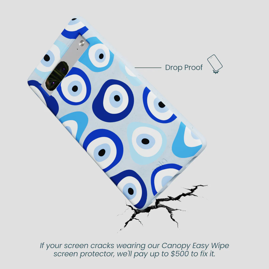 Powder Blue Evil Eye Google Pixel 7a Case - Image 5