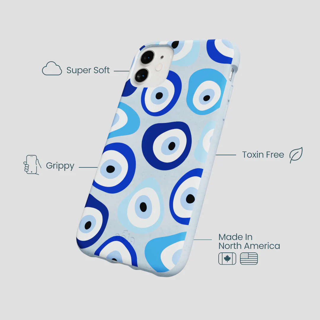 Powder Blue Evil Eye iPhone 11 Case - Image 4
