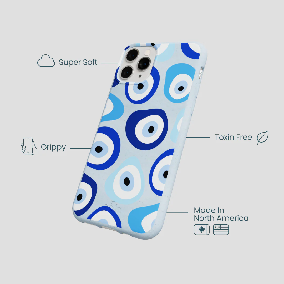 Powder Blue Evil Eye iPhone 11 Pro Case - Image 4