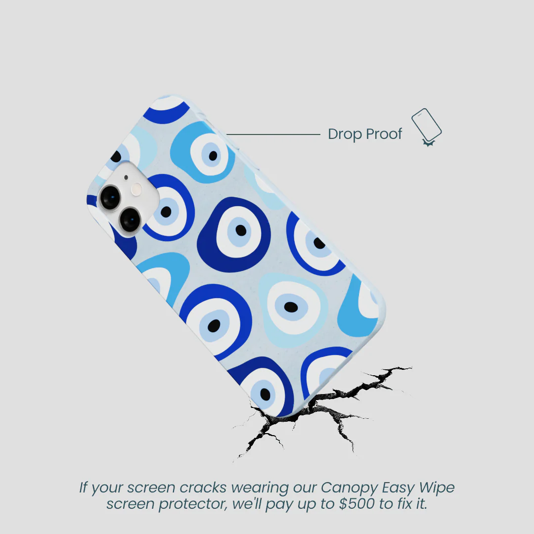 Powder Blue Evil Eye iPhone 12 Mini Case - Image 5
