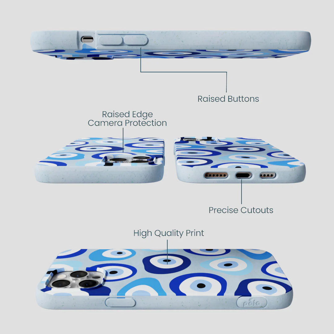 Powder Blue Evil Eye iPhone 12 Pro Max Case - Image 3