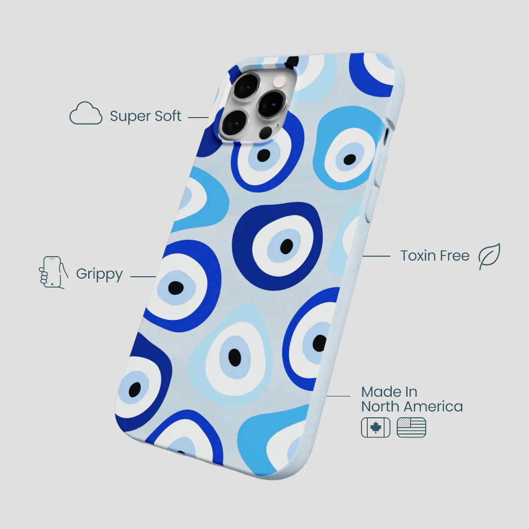 Powder Blue Evil Eye iPhone 12 Pro Max Case - Image 4