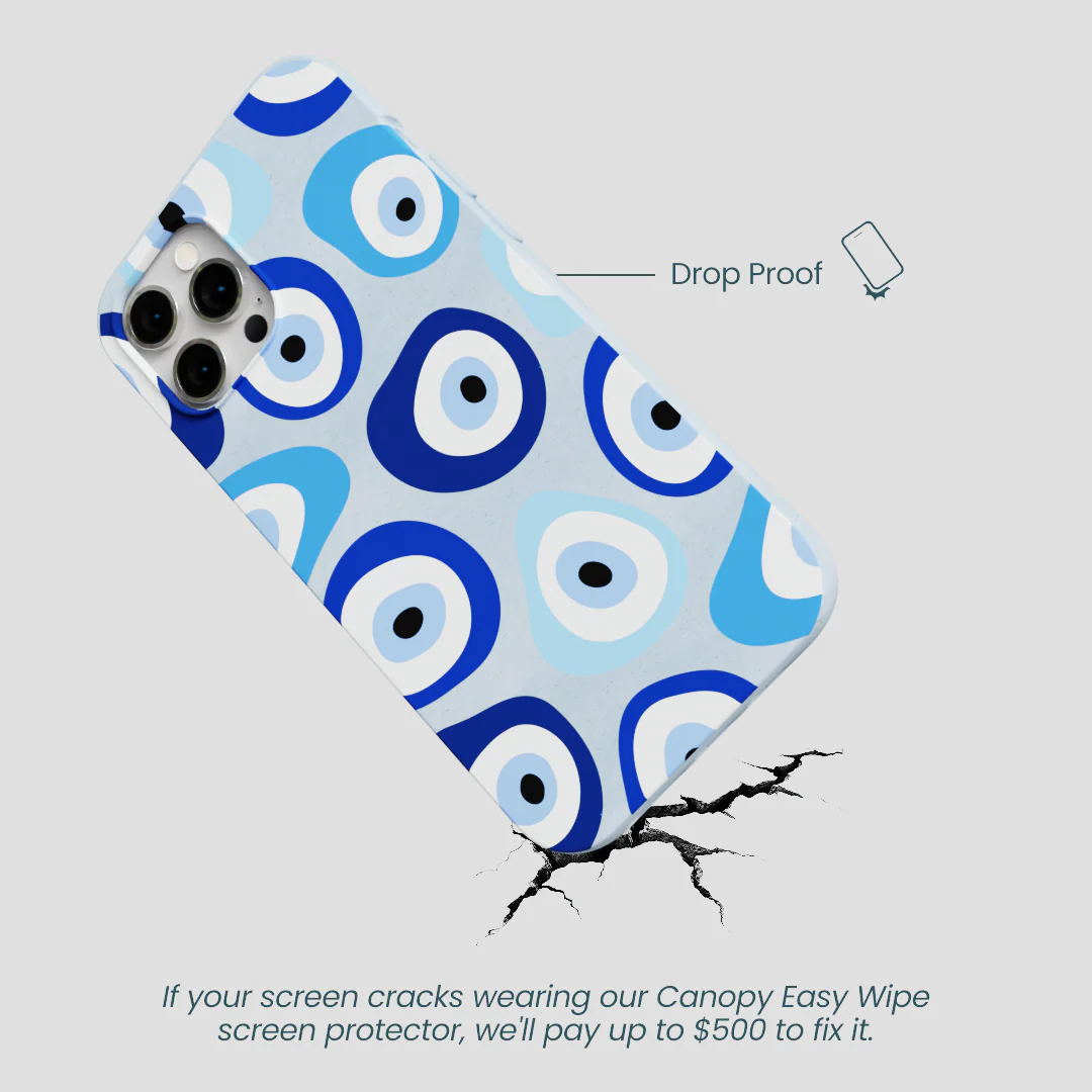 Powder Blue Evil Eye iPhone 12 Pro Max Case - Image 5